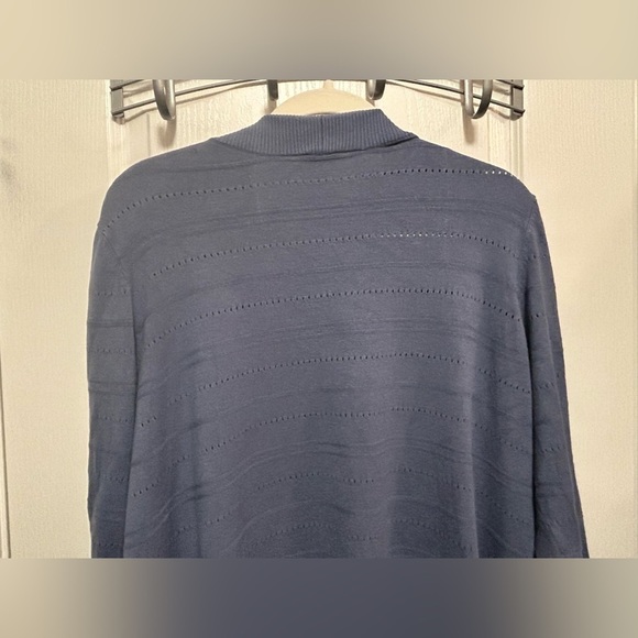 Avenue sweater women's size 18/20 open front Cardigan blue Pointelle pretty - Picture 13 of 13